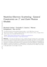 Neutrino-Electron Scattering: General Constraints on Z 0 and Dark Photon Models