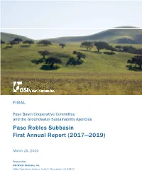 Paso Robles Subbasin First Annual Report (2017—2019)