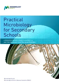 Practical Microbiology for Secondary Schools
