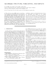 Sea Breeze: Structure, Forecasting, and Impacts