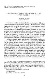 The Neo-Babylonian Historical Setting for Daniel 7