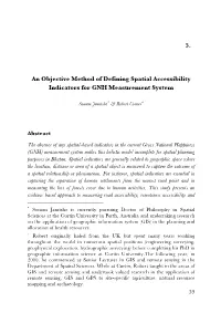 5. an Objective Method of Defining Spatial Accessibility Indicators For