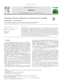 Approximate Bayesian Computation for Infectious Disease Modelling