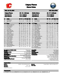 Calgary Flames Game Notes