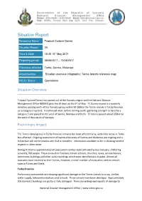 Situation Report Response Name Tropical Cyclone Donna