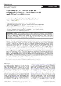 And Polyfluoroalkyl Substances – Chemical Variation and Applicability of Current Fate Models