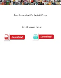 Best Spreadsheet for Android Phone
