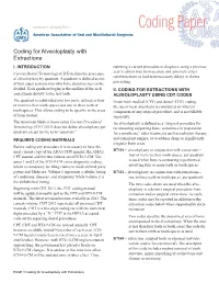 Coding for Alveoloplasty with Extractions I