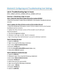 Configuring and Troubleshooting User Settings