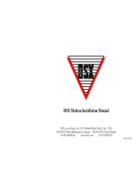 DSX Modem Installation Manual
