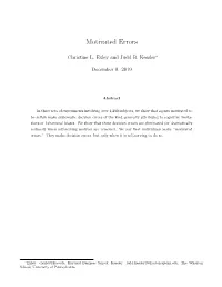 Motivated Errors