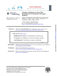 Pathway Development Via Retinoid X Receptor Vitamin a Enhances In