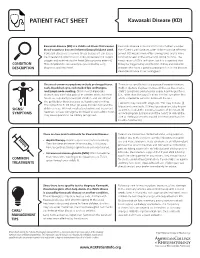 PATIENT FACT SHEET Kawasaki Disease (KD)