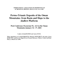 Permo-Triassic Deposits of the Oman Mountains: from Basin and Slope to the Shallow Platform