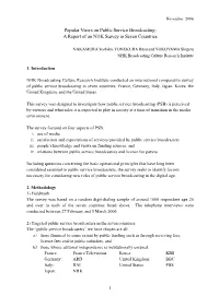 Popular Views on Public Service Broadcasting: a Report of an NHK Survey in Seven Countries