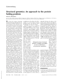 Structural Genomics: an Approach to the Protein Folding Problem