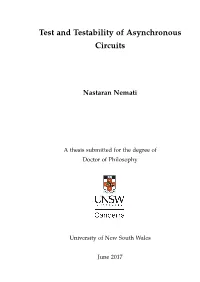 Test and Testability of Asynchronous Circuits