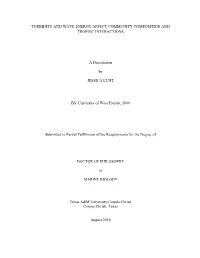 Turbidity and Wave Energy Affect Community Composition and Trophic Interactions
