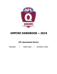Umpire Handbook – 2018