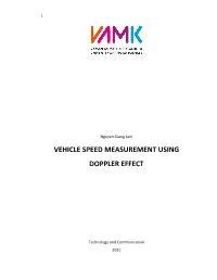 Vehicle Speed Measurement Using Doppler Effect