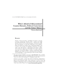 Who's Afraid of Afrocentrists? Counter Histories, Political Correctness And