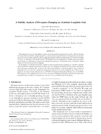 A Stability Analysis of Divergence Damping on a Latitude–Longitude Grid