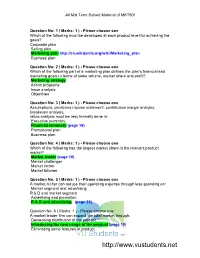 All Mid Term Solved Material of MKT501