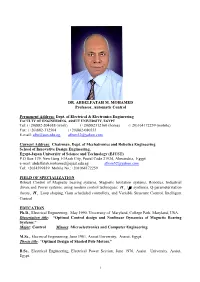 DR. ABDELFATAH M. MOHAMED Professor, Automatic Control