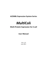 Multicoli Expression System User Manual