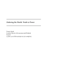 Ordering the World: Truth to Power
