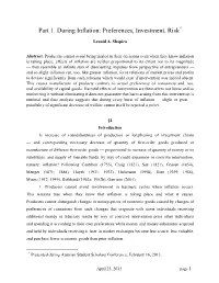 Part 1. During Inflation: Preferences, Investment, Risk*