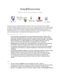 Update KEEP@Downsview