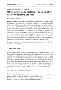 When Terminology Matters: the Imperative As a Comparative Concept