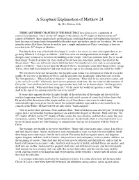 A Scriptural Explaination of Matthew 24 by H.C