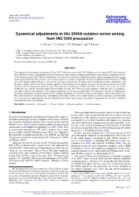 Dynamical Adjustments in IAU 2000A Nutation Series Arising from IAU 2006 Precession A