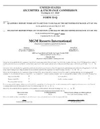 MGM Resorts International (Exact Name of Registrant As Specified in Its Charter)