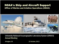 2012 UNOLS Annual Meeting NOAA Report