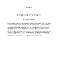 Abstract Language Defense, the French Response To