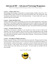 Advanced Notrump Responses 8-Week Course Designed by World Champion & Master Teacher Donna Compton