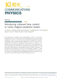 Introducing Coherent Time Control to Cavity Magnon-Polariton Modes