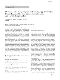 Overview on the European Green Crab Carcinus Spp. (Portunidae, Decapoda), One of the Most Famous Marine Invaders and Ecotoxicological Models