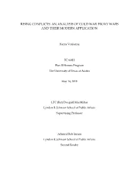 Rising Conflicts: an Analysis of Cold War Proxy Wars and Their Modern Application