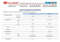 Suggested HARDWARE for AJANCAM V8 the Maximum Performance Will Be Obtained with Higher Hardware Configuration