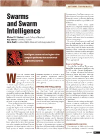 Swarms and Swarm Intelligence