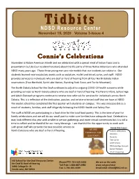 Tidbits NDSD Resource Center November 15, 2020 Volume 3-Issue 4