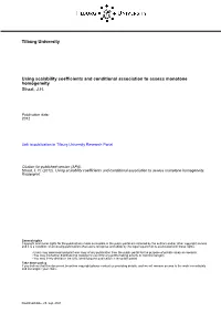 Tilburg University Using Scalability Coefficients and Conditional
