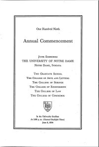 1954-06-06 University of Notre Dame Commencement Program