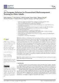 An Exergame Solution for Personalized Multicomponent Training in Older Adults