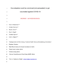 How Skeptics Could Be Convinced (Not Persuaded) to Get Vaccinated
