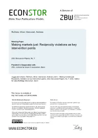 Making Markets Just: Reciprocity Violations As Key Intervention Points